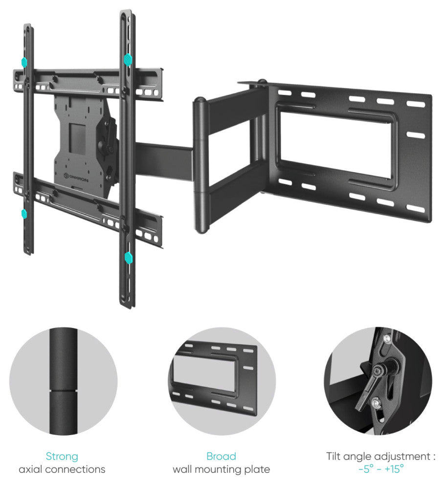 ONKRON TV Wall Mount with Swivel and Tilt for Most 40-60 Inch TV up to 150 lbs