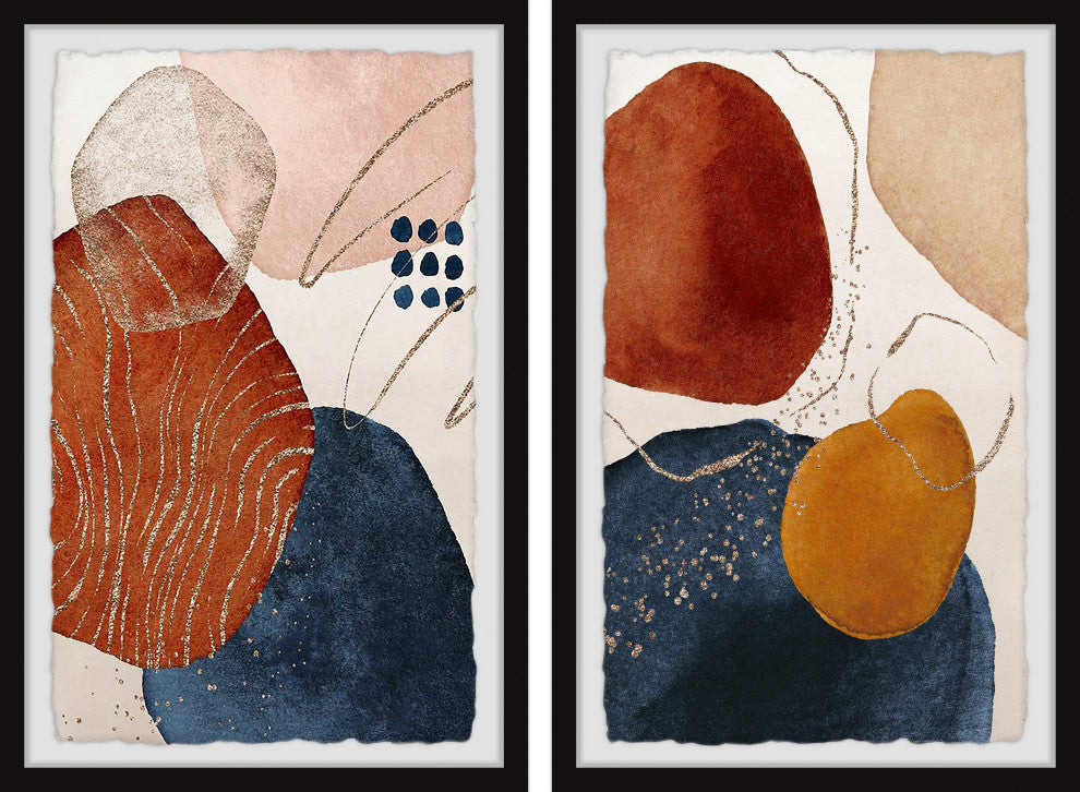 Burning Stones Diptych, 2-Piece Set, 20x30 Panels