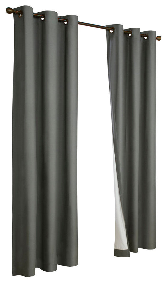Prelude Grommet Curtain Panel 40 x 84 Charcoal