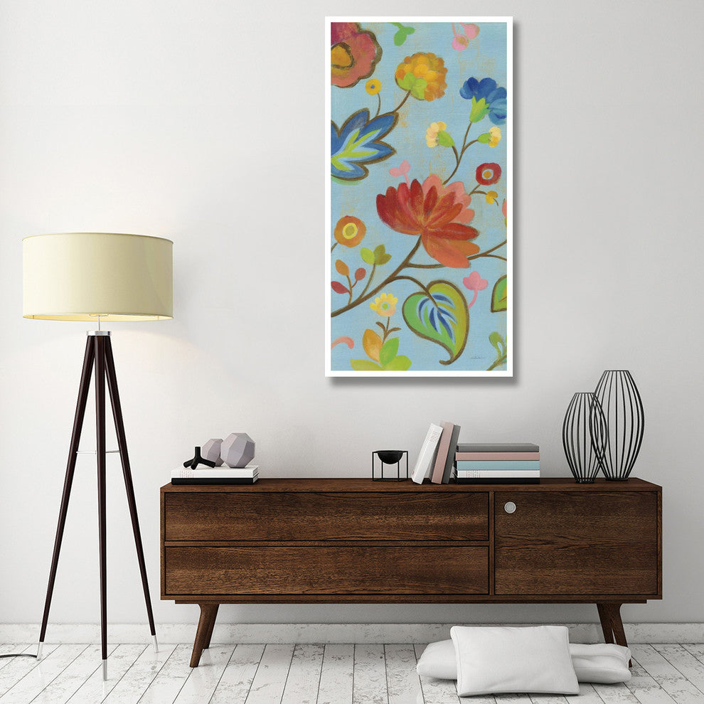 "Folk Song Floral II" Digital Paper Print by Silvia Vassileva, 32"x62"