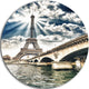 Eiffel Tower And Iena Bridge, Cityscape Photo Round Wall Art, 11"