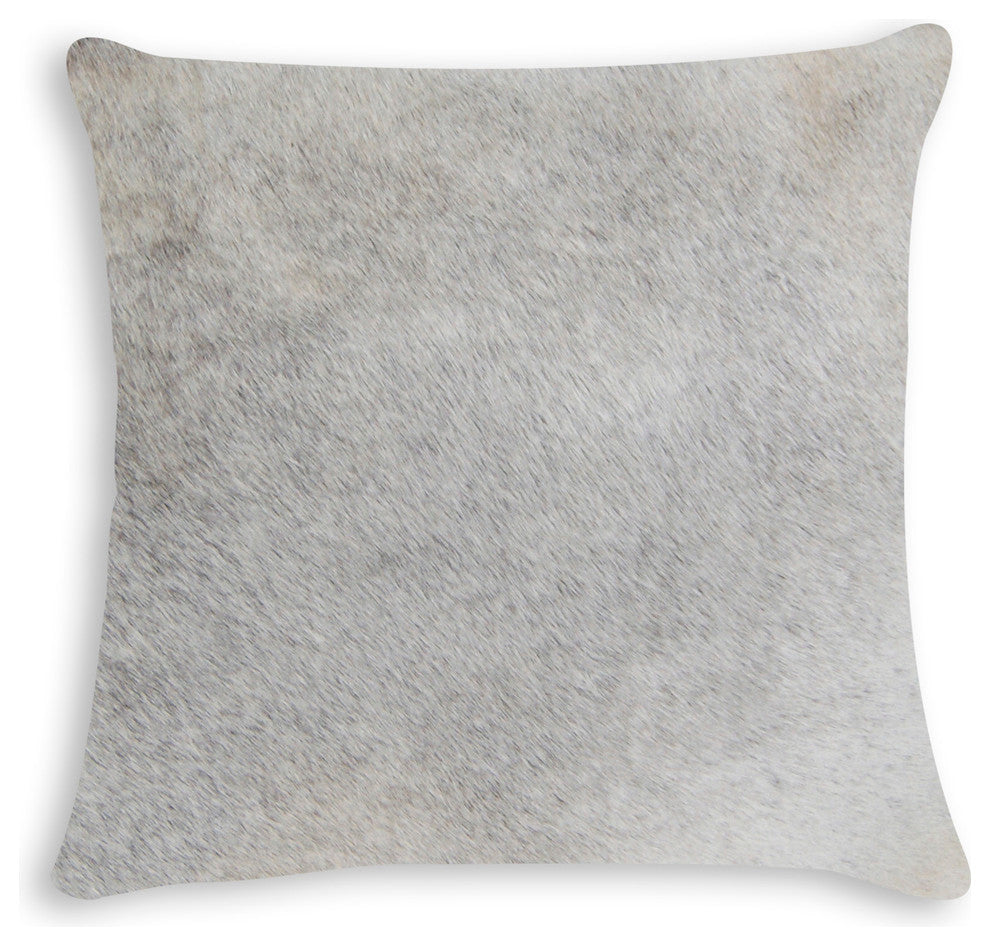 Natural Torino Cowhide Pillow 18"x18", Grey