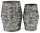Galvanized Barrel Planters, Set of 2