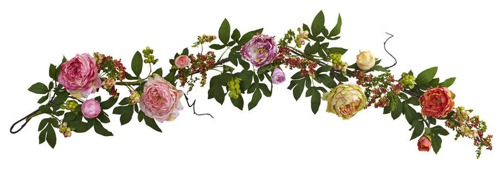 60'' Mixed Peony & Berry Garland