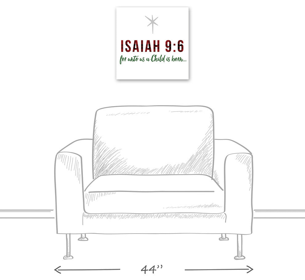 Isaiah 9:6 Canvas Wall Art, 16"x16"