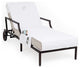 Personalized Standard Chaise Lounge Cover With Side Pockets, White, O