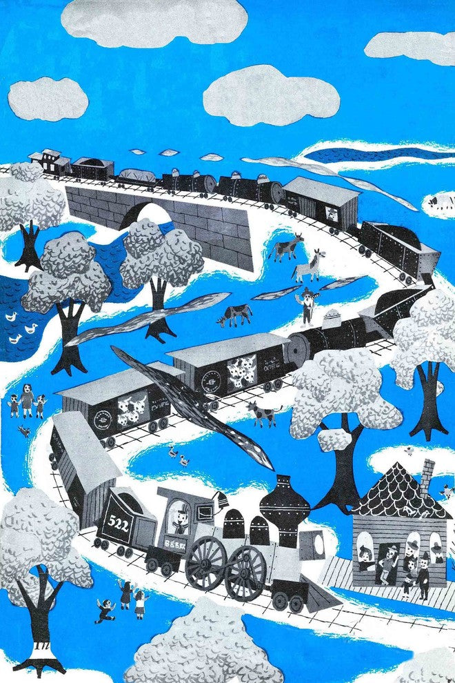 "The Longest Train" Painting Print on Wrapped Canvas