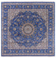 9' Square Persian Nain Handmade Wool and Silk Rug Q6139