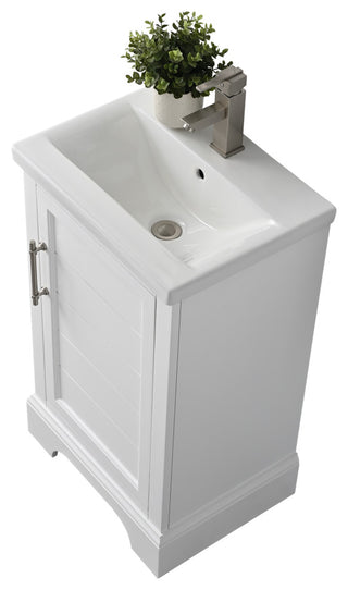 Vanity Art Bathroom Vanity With Sink & Top, White, 20", White Ceramic