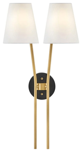 Hinkley Aston Large Two Light Sconce, Heritage Brass