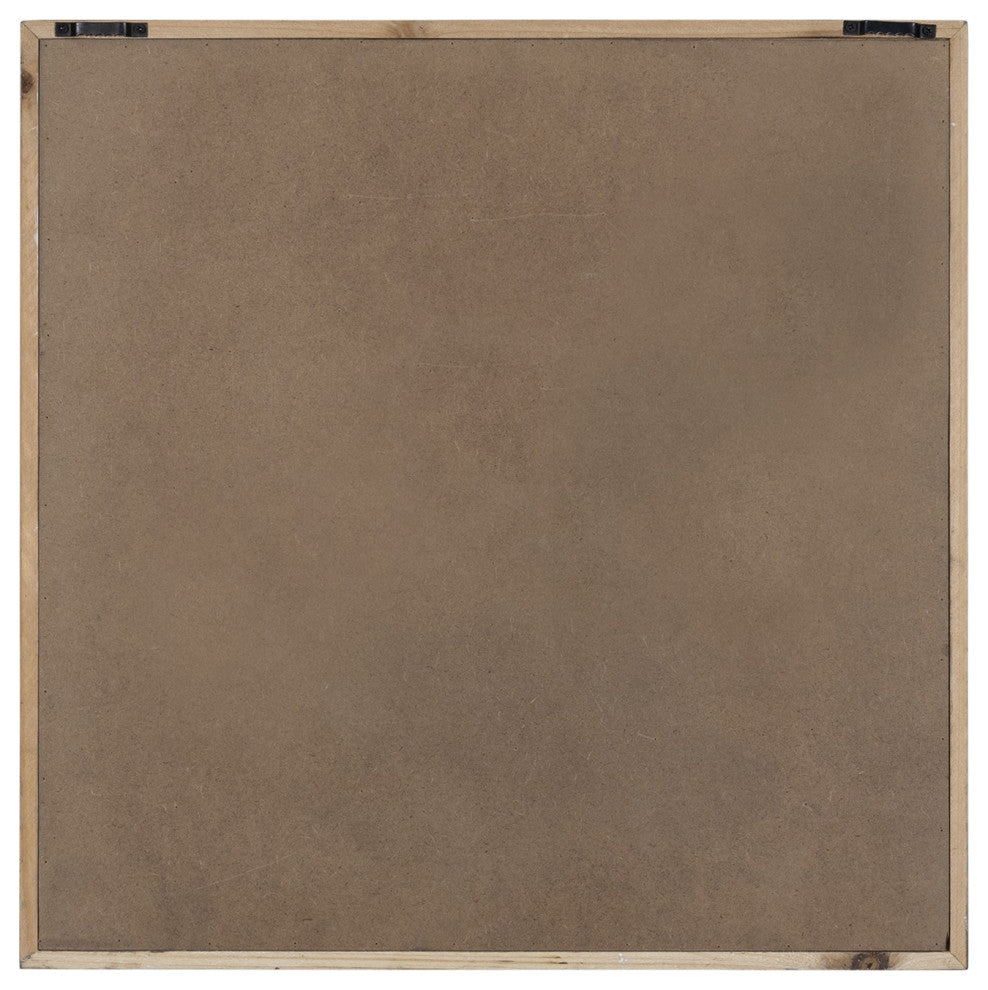 Wooden Gray and Beige Ethnic Tile Wall Plaque