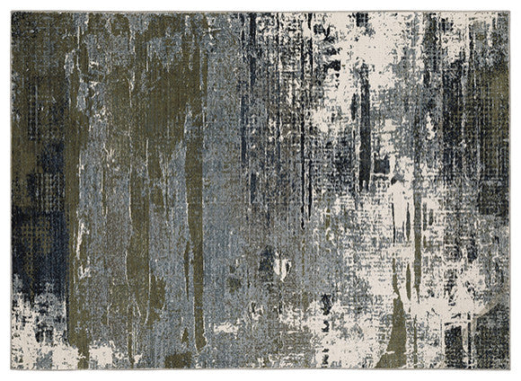 Oriental Weavers Caravan Blue and Green 3'3"x5' Indoor Rug