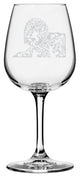Portuguese Water Dog Themed Etched All Purpose 12.75oz. Libbey Wine Glass