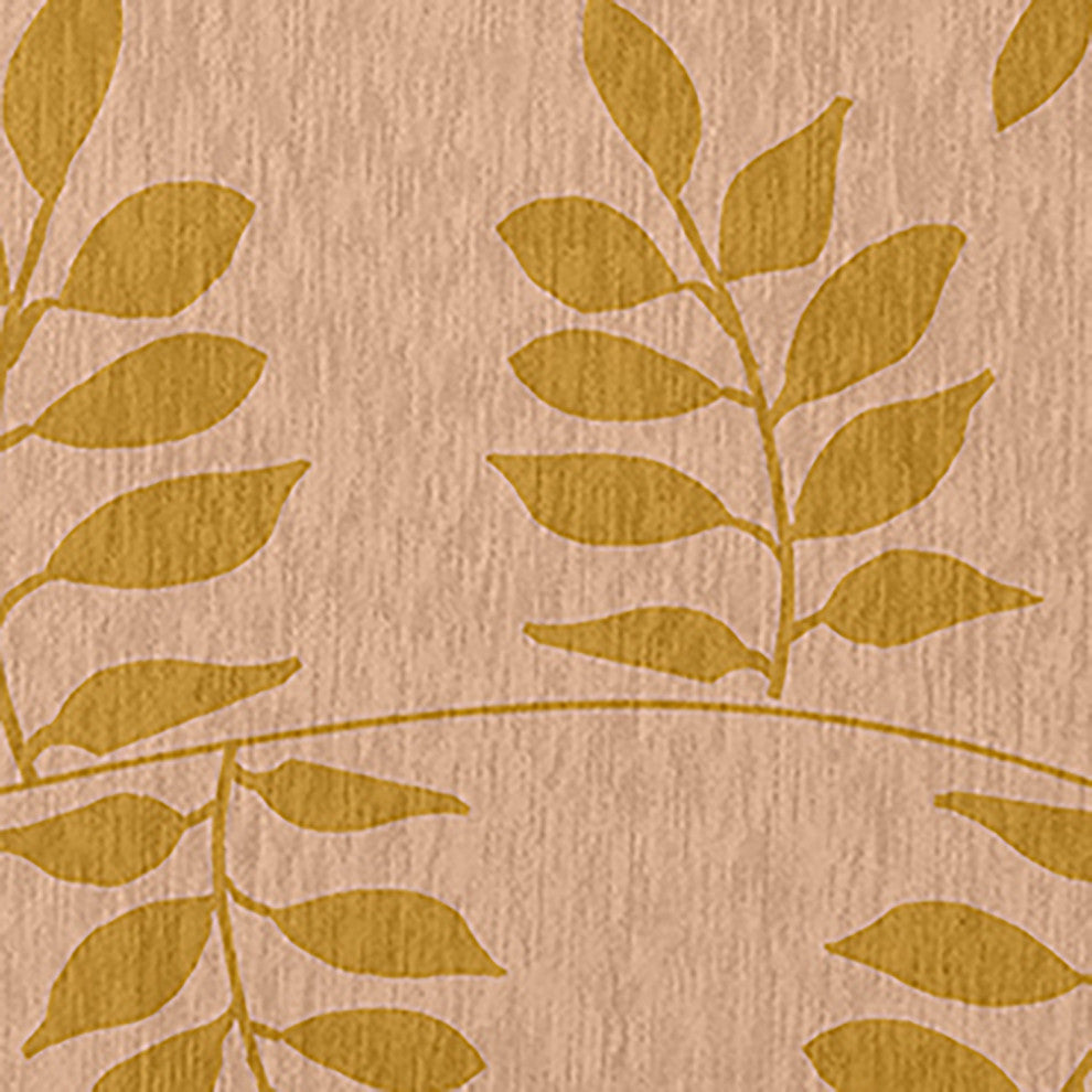Fern Fronds Rug, Sunny Mustard, 5' Round