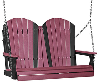 Poly Adirondack Porch Swing, Cherrywood & Black, 4 Foot