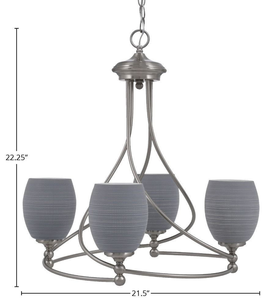 Capri 4-Light Chandelier, Brushed Nickel/Gray Matrix