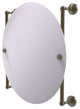 Waverly Place Round Frameless Rail Mounted Mirror, Antique Brass