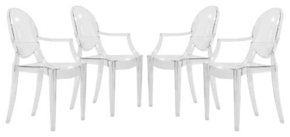 LeisureMod Carroll Modern Acrylic Chair, Set of 4
