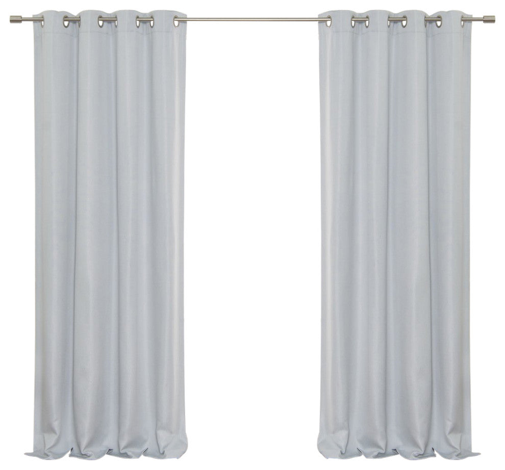 Basketweave Faux Linen Grommet Blackout Curtains