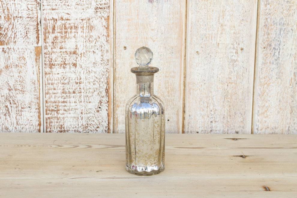 Apothecary Style Silvered Glass Bottle