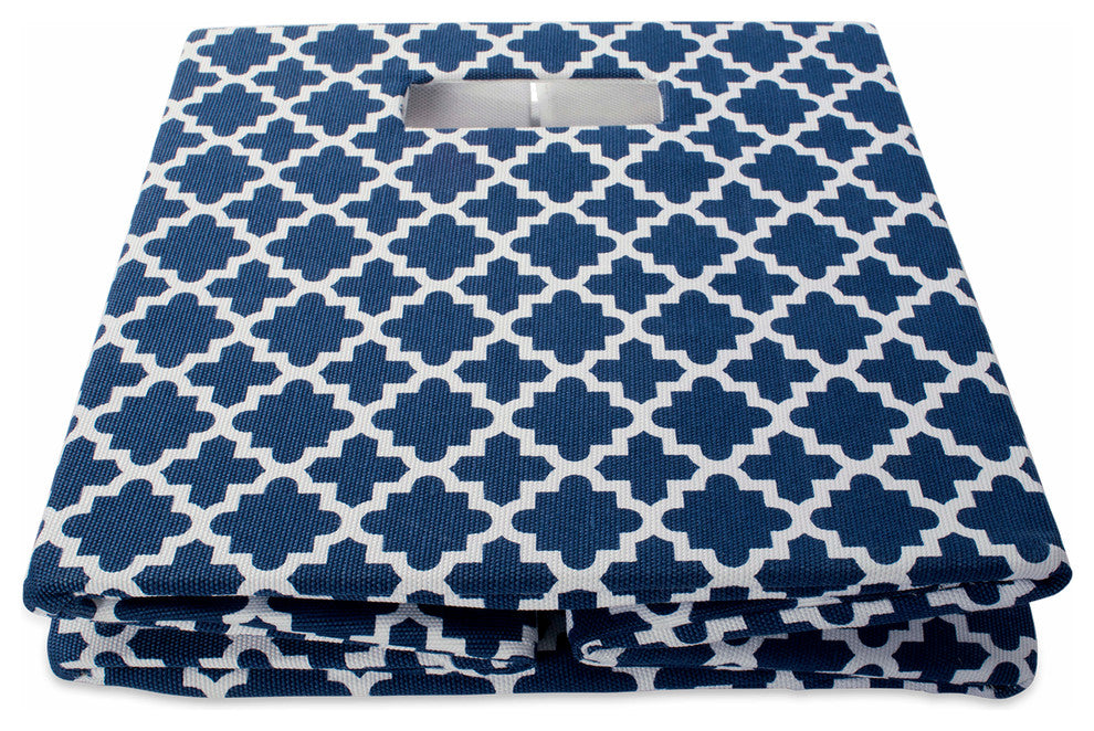 DII Polyester Cube Lattice Nautical Blue Square 11x11x11"