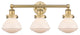 Olean 3-Light 25" Bath Vanity Light, Brushed Brass Finish, Matte White Shade
