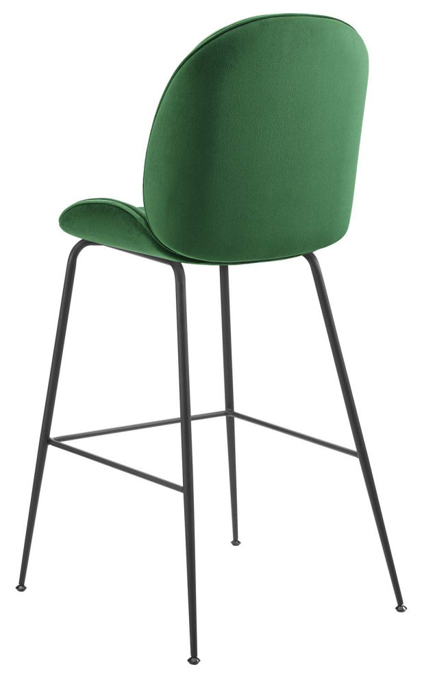 Bar Stool Chair Barstool, Velvet, Metal, Green, Bar Pub Cafe Bistro Restaurant
