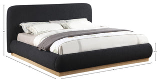 Rigby Boucle Fabric Upholstered Bed, Black, King, Natural