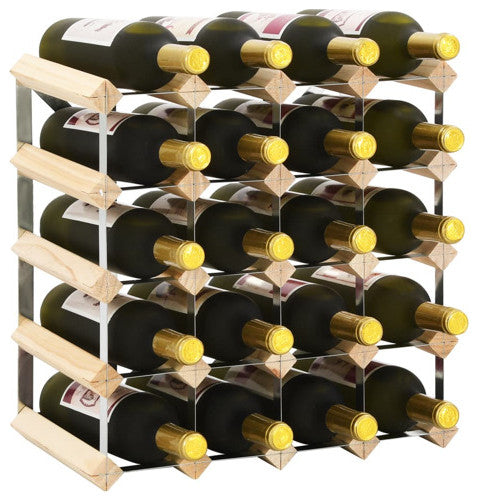 vidaXL Countertop Wine Rack Bottle Holder for 20 Bottles Wine Storage Solid Wood