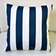 Outdoor Navy Polyester Stripe Throw Pillows, Set Of 2, Big Stripes, Throw Pillow