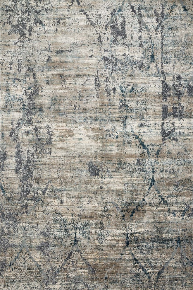 Cascade Viscose Polyester Area Rug by Loloi, Taupe/Blue, 12'0"x15'0"