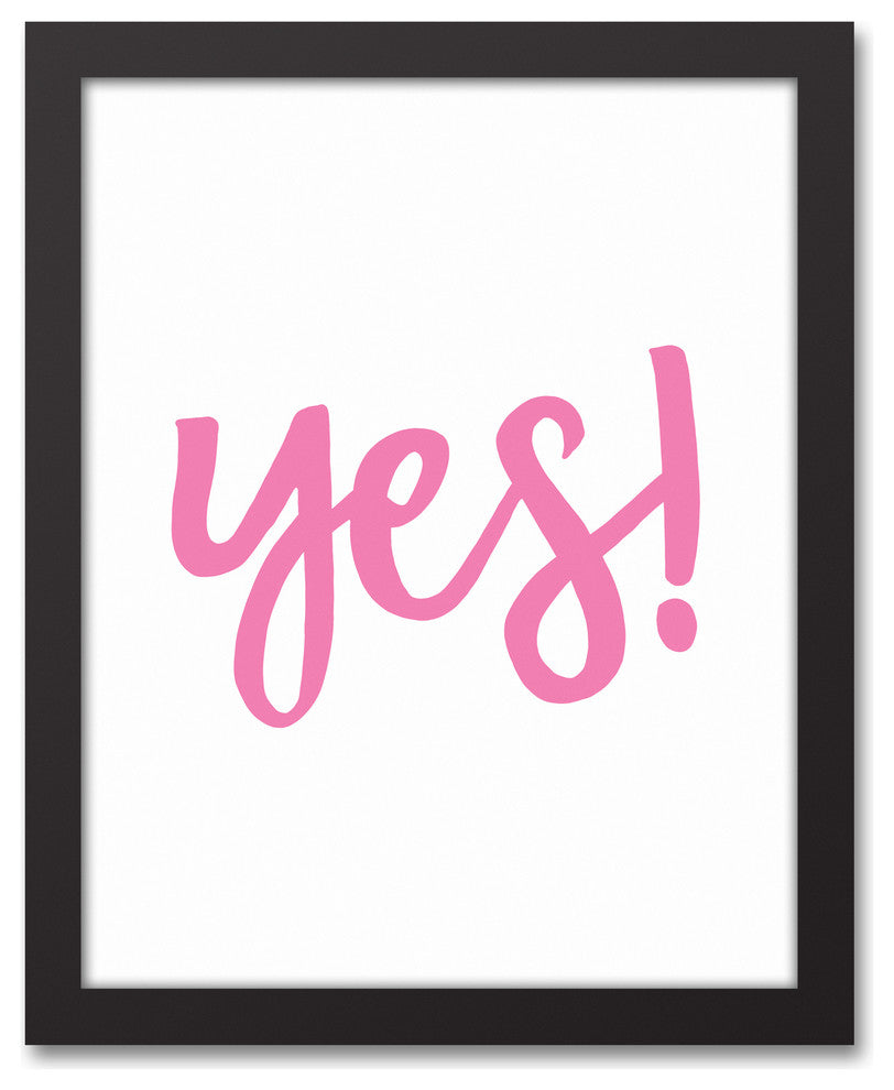Yes 11x14 Black Framed Canvas