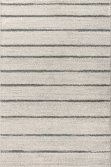 Williamsburg Minimalist Stripe Rug, Cream/Gray, 5 X 8