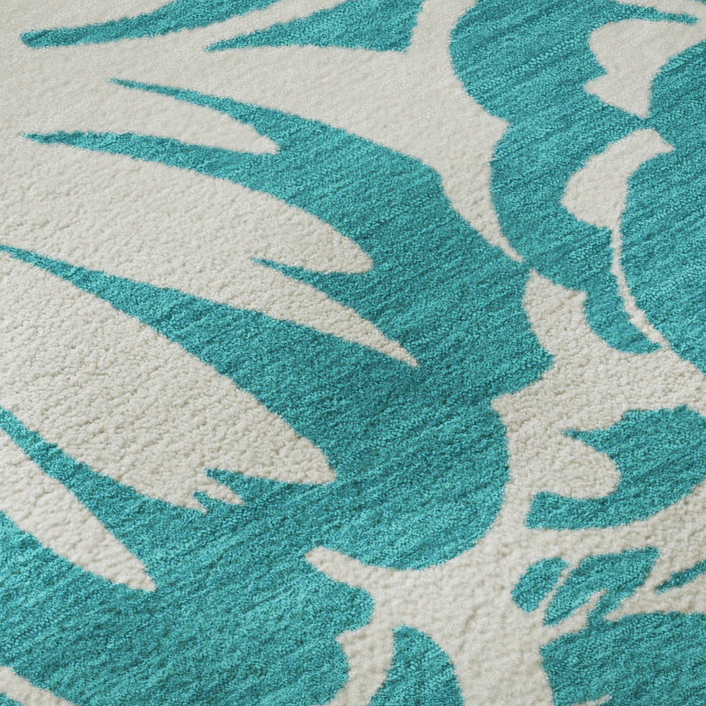 Premium Machine Washable Mayfield AMF551 Teal 5' x 7'6" Rug
