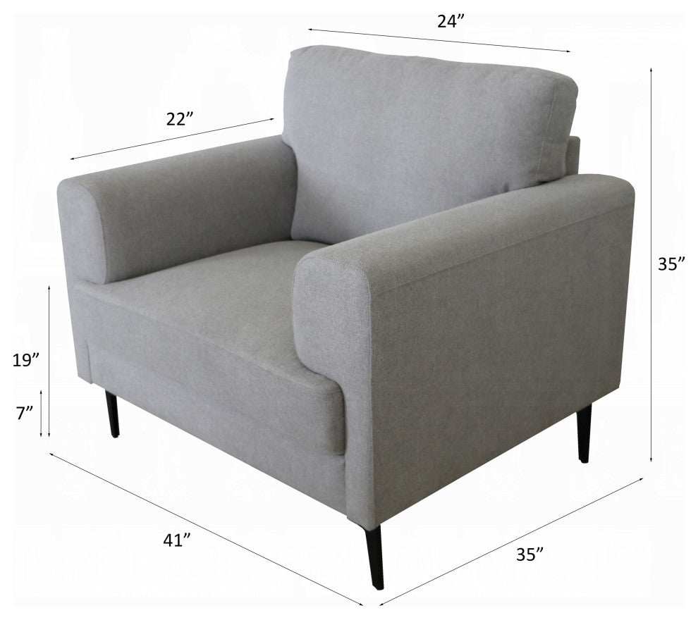 Kyrene Chair, Light Gray Linen