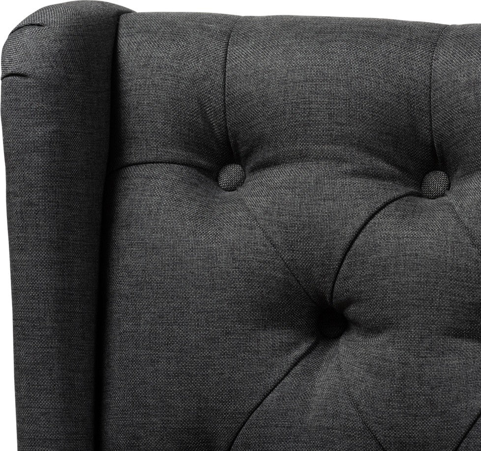 Dorais Transitional Gray Fabric Upholstered Accent Chair