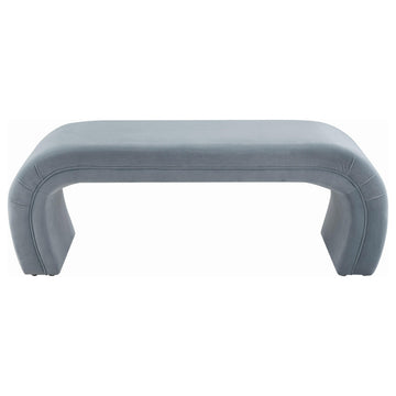 TOV Furniture Kenya Sea Blue Velvet Bench