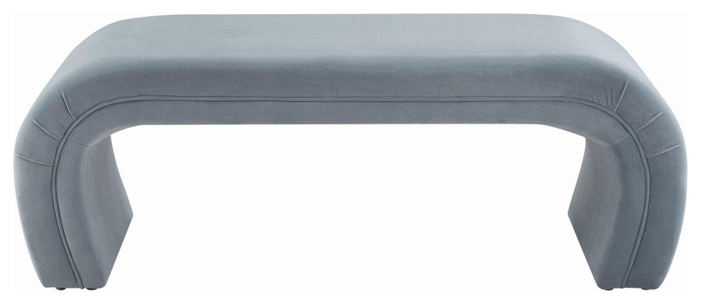 TOV Furniture Kenya Sea Blue Velvet Bench
