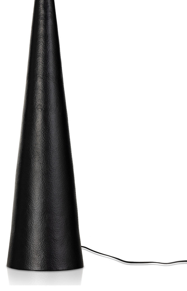 Ziggy Floor Lamp-Hammered Black Aluminum