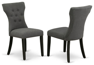 5Pc Dining Set, Black Breakfast Table, 4 Dark Gotham Grey Chairs