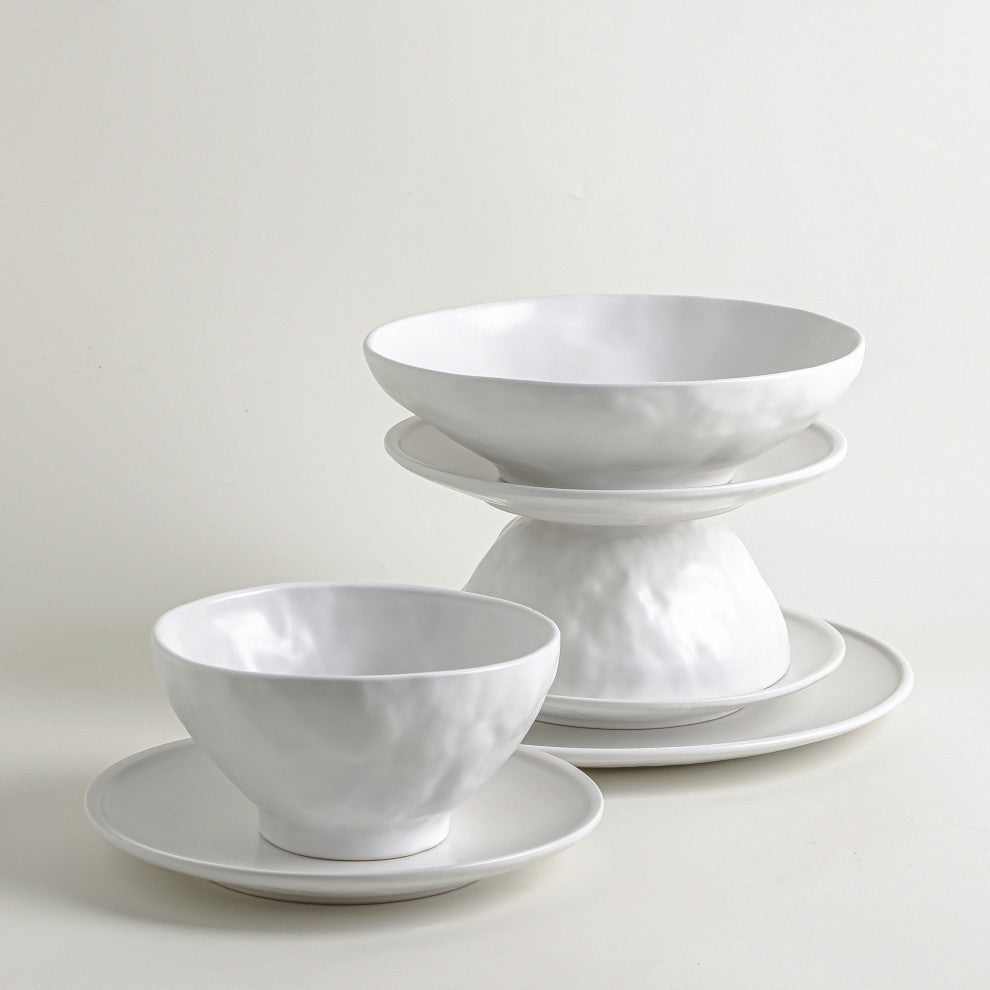 Stone by Mercer Project NENDO Stoneware 32 Piece Dinnerware Set, White
