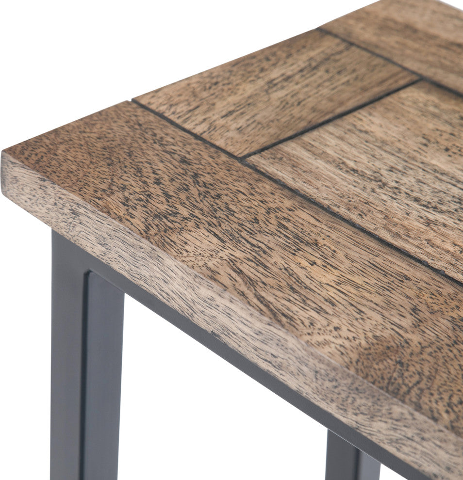 Skyler C Side Table With Marble Top, Beach Brown