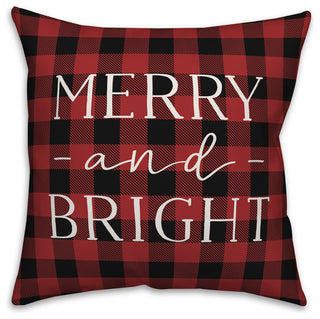 Plaid Merry And Bright 16"x16" Throw Pillow