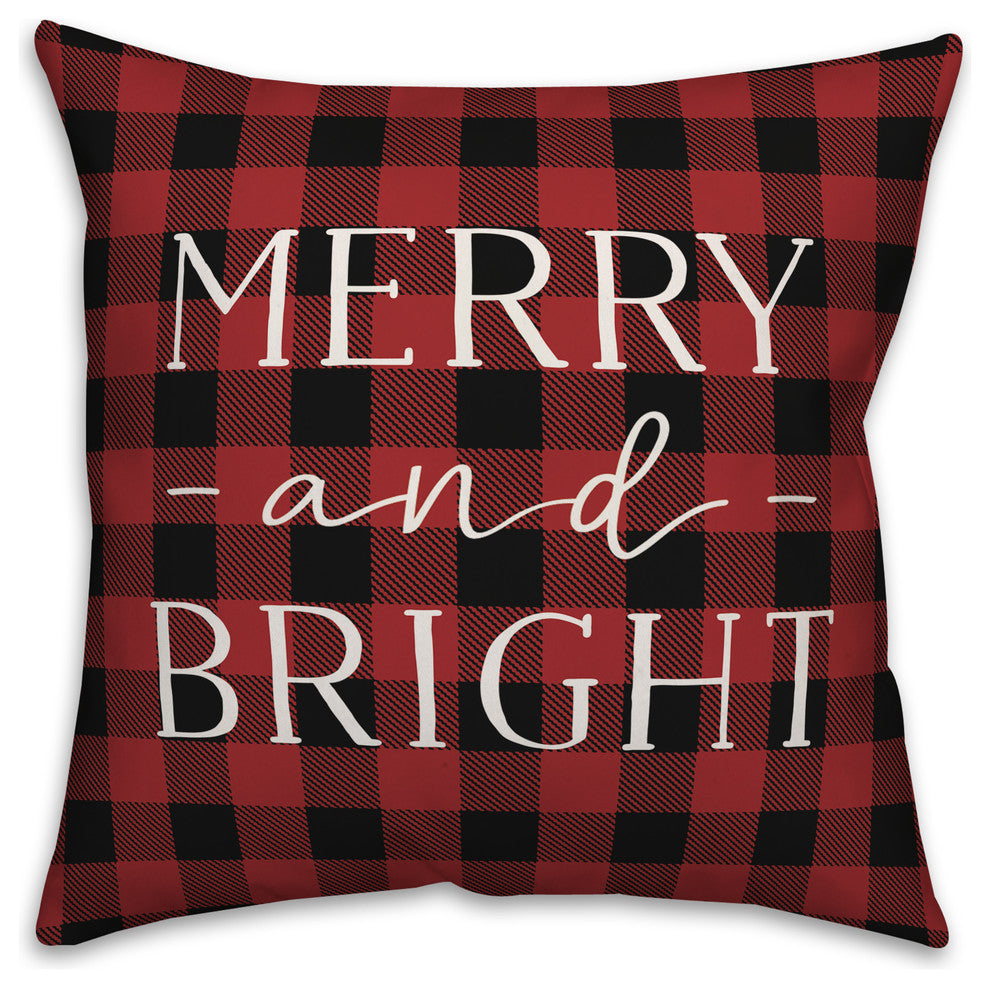 Plaid Merry And Bright 16"x16" Throw Pillow