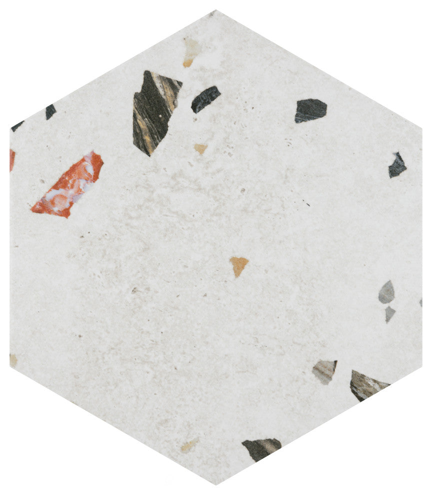 Sonar Hex White Porcelain Floor and Wall Tile
