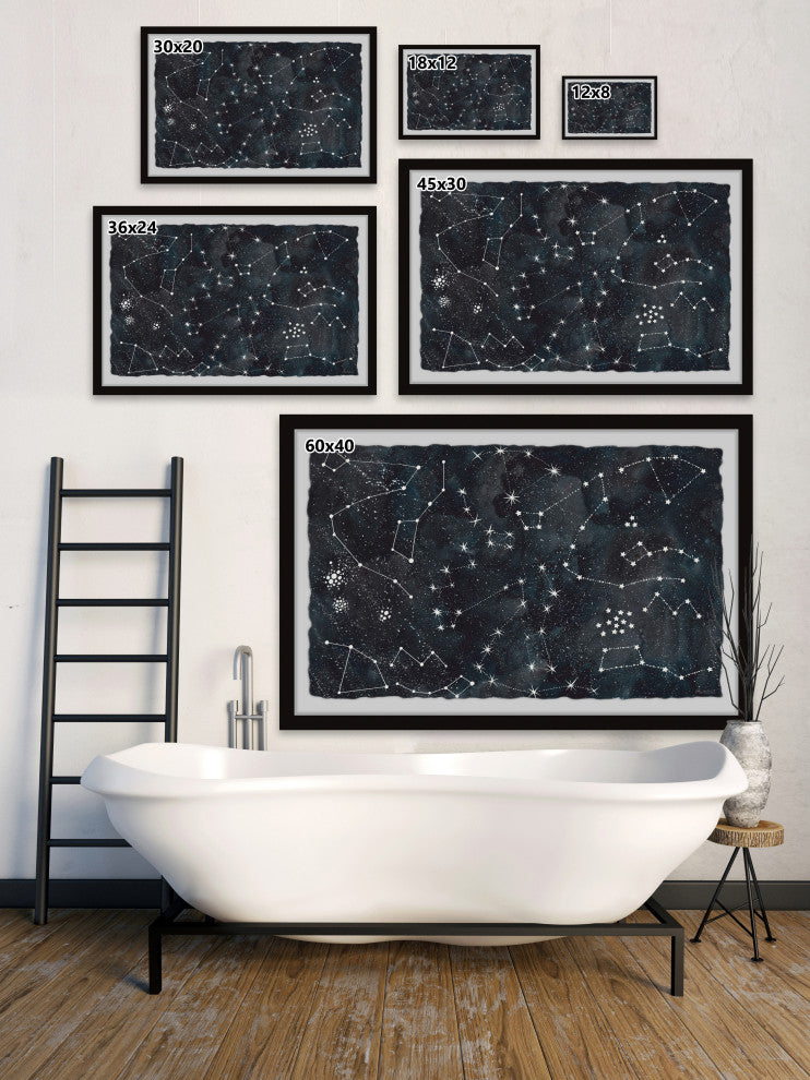 "The Constellations" Framed Painting Print, 12x8