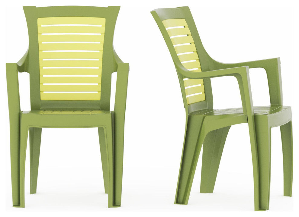 Ozetta Patio Chairs, Set of 2, Green