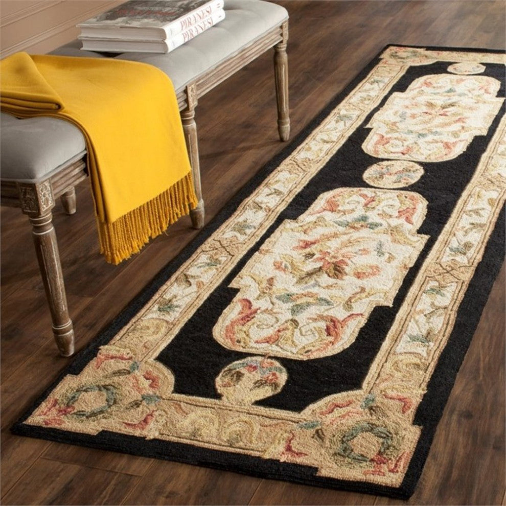 Safavieh DuraRug 3' X 5' Hand Hooked Rug in Navy and Ivory
