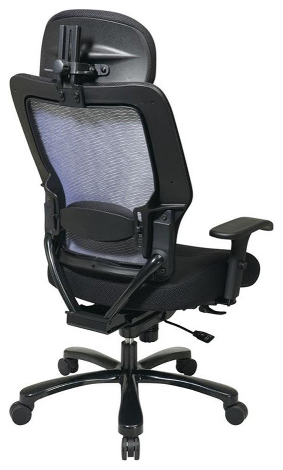 Professional Air Grid Back and Black Mesh Fabric Seat with Steel Finish Base