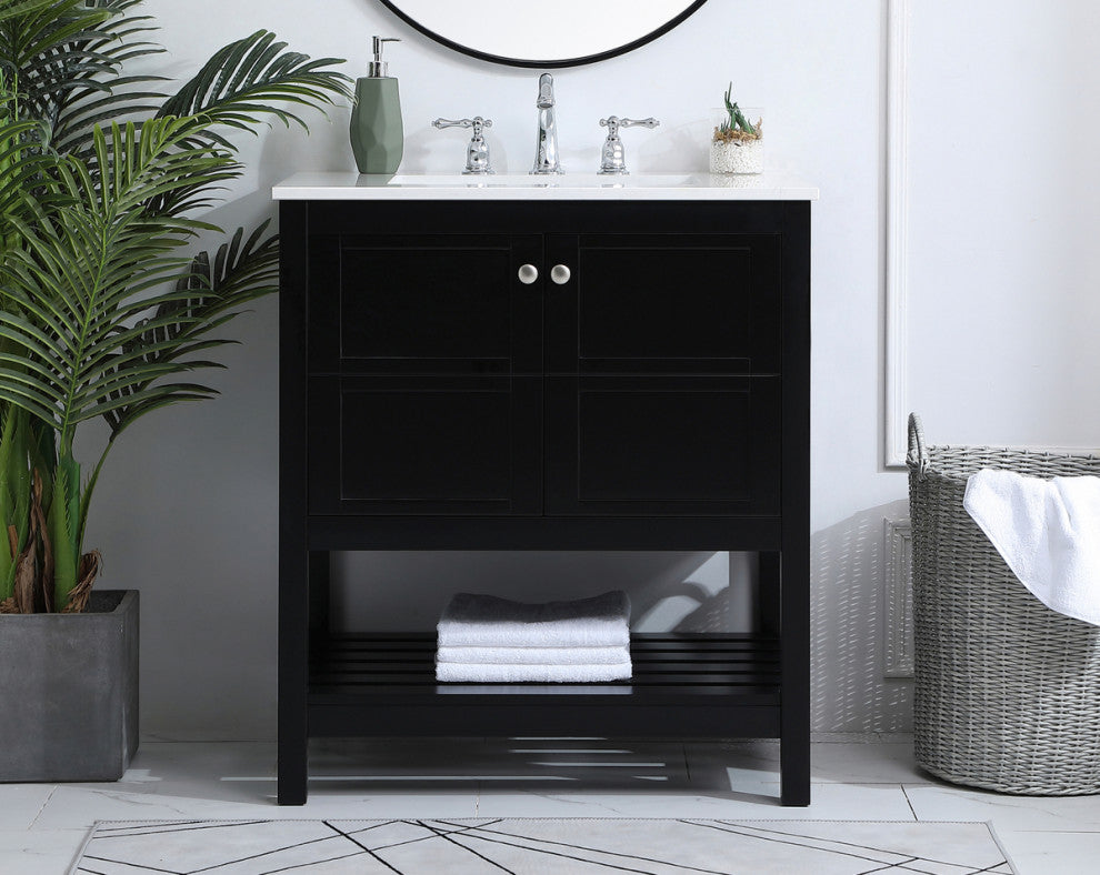 Tucker Black 30" Single Sink Bathroom Vanity